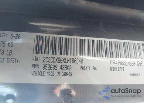 2020 Dodge Charger Sxt Rwd z USA, uszkodzony, nr VIN 2C3CDXBGXLH160640